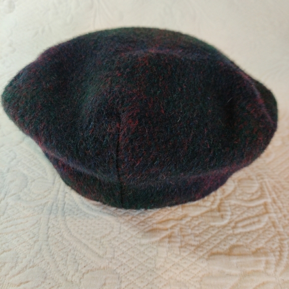 Moessmer Mohair And Wool Burgundy / Black Newsboy Cap Made In Italy - Picture 3 of 11